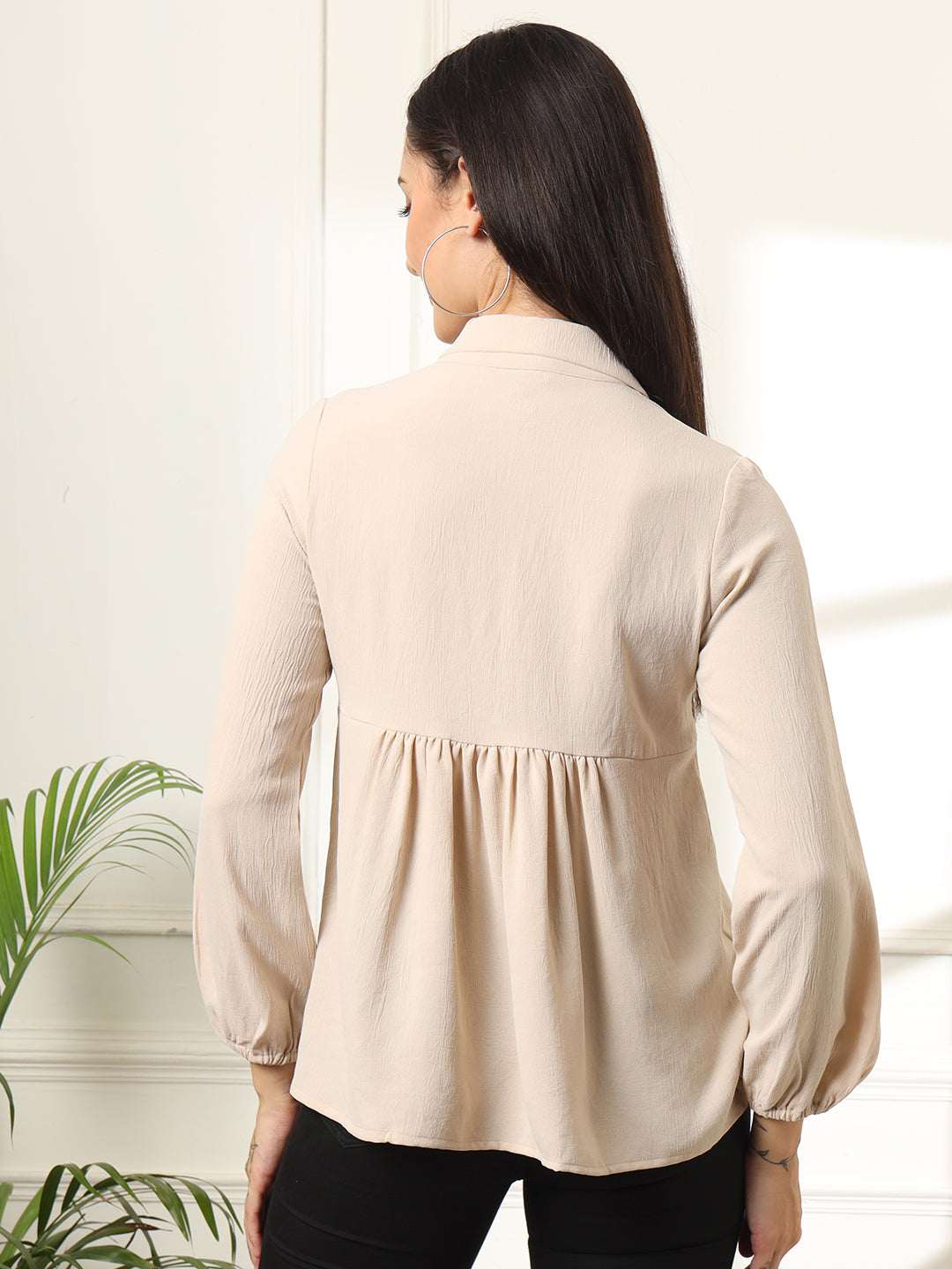 casual regular sleeves solid women maroon top 1