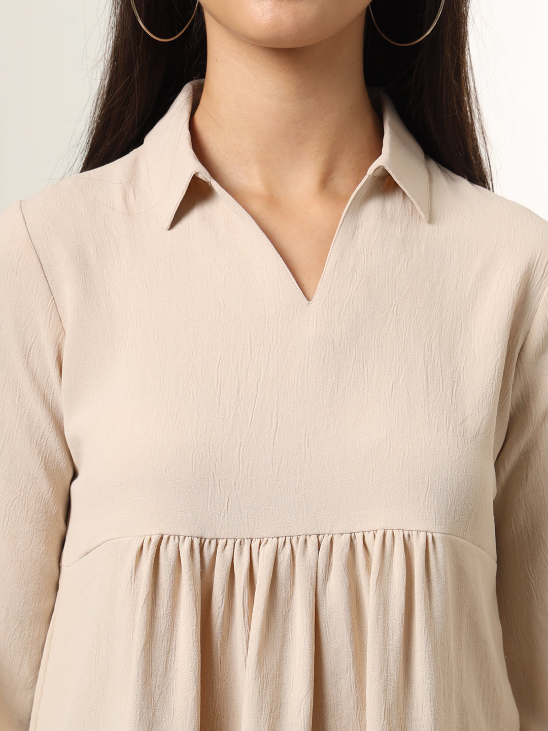 casual regular sleeves solid women maroon top 1