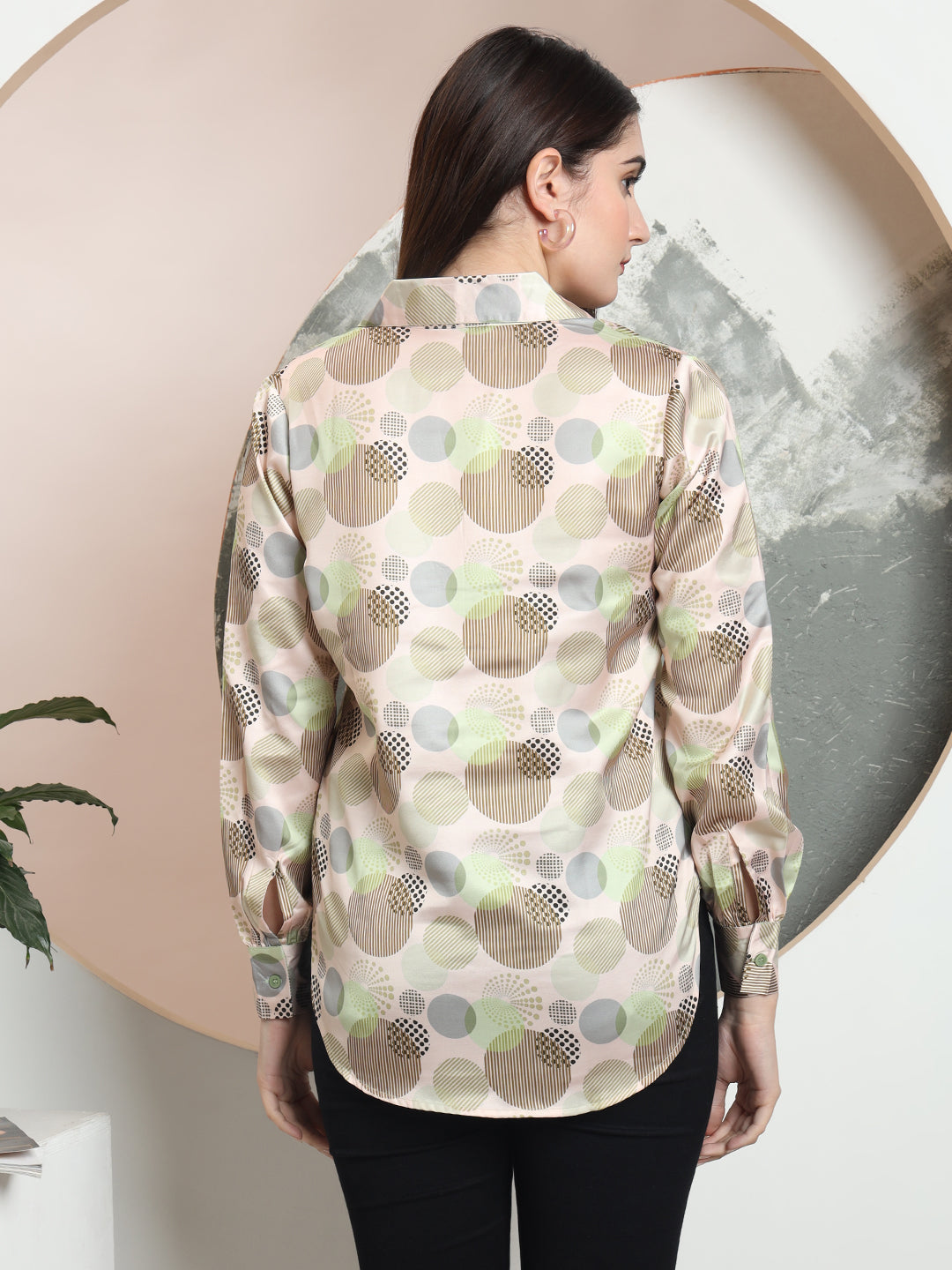 trendy printed v neck top for women 1