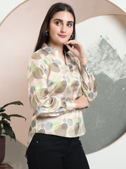 trendy printed v neck top for women 1