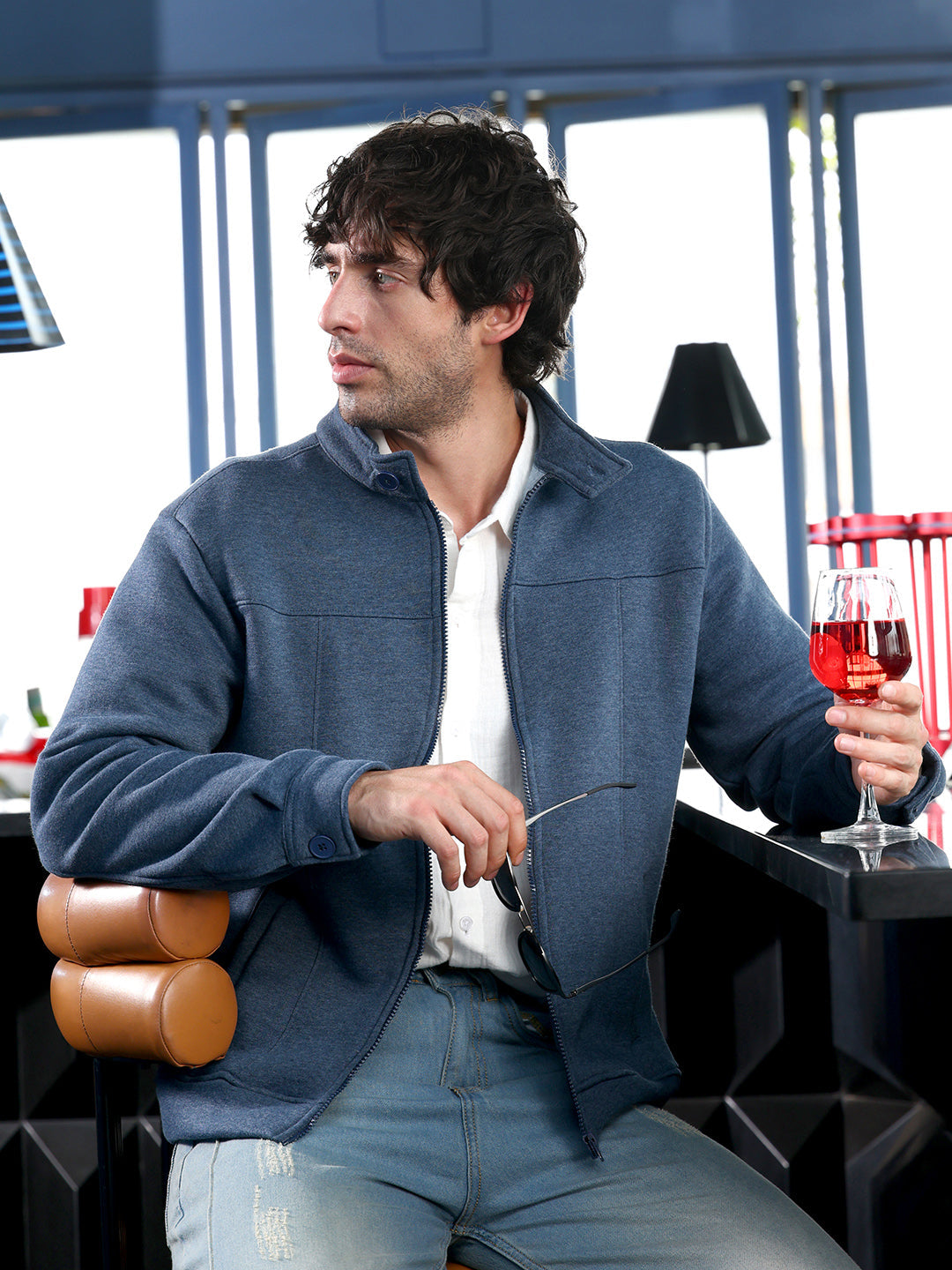 Panel-Stitch Knit Jacket