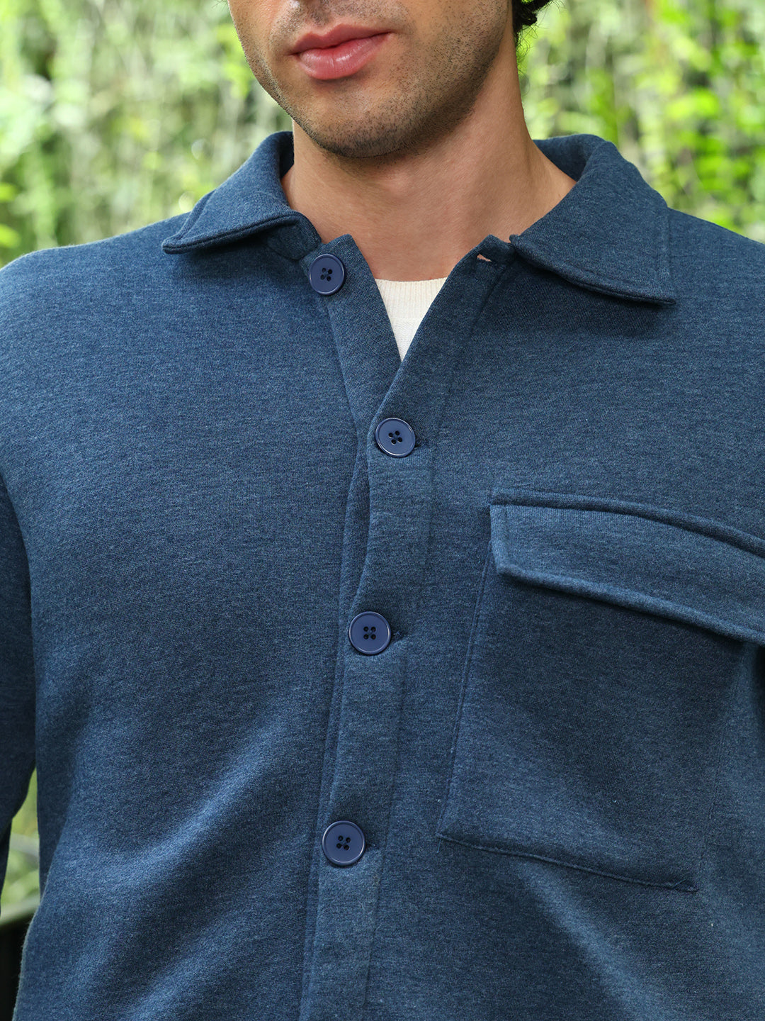 Mens Aegean Blue Utility Knit Jacket