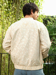 Mozaic-Jacquard Bomber Jacket