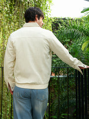 Lined-Tactile Bomber Jacket