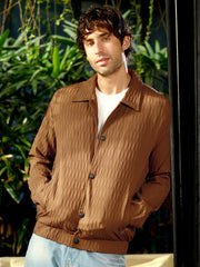 Crease-Tactile Bomber Jacket