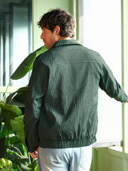 Crease-Tactile Bomber Jacket