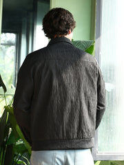 Zip-Front Crease-Tactile Jacket