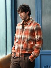 Zip-Front Plaid Jacket