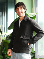 Zip-Front Geometric-Jacquard Jacket