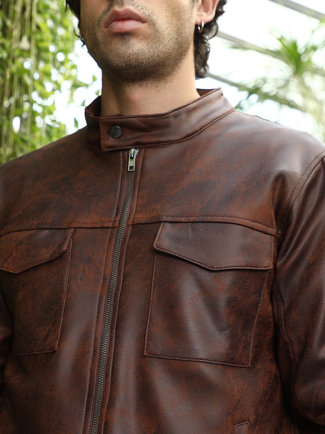 Mens Teddy Brown Dye Utility Twill Rider Jacket