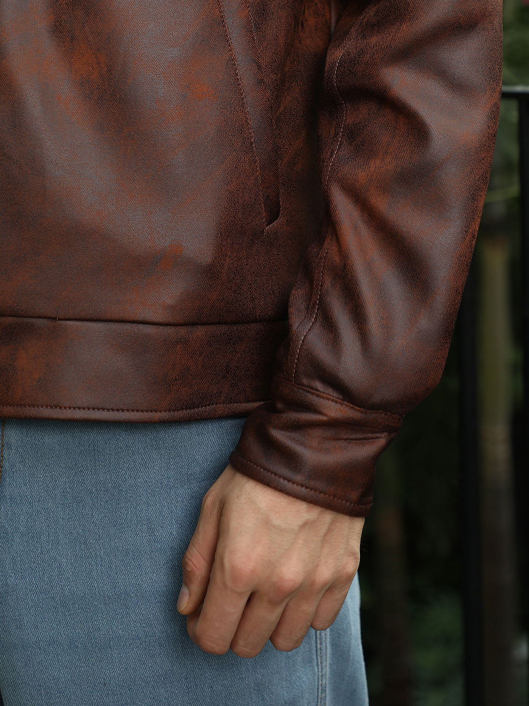 Mens Teddy Brown Dye Utility Twill Rider Jacket