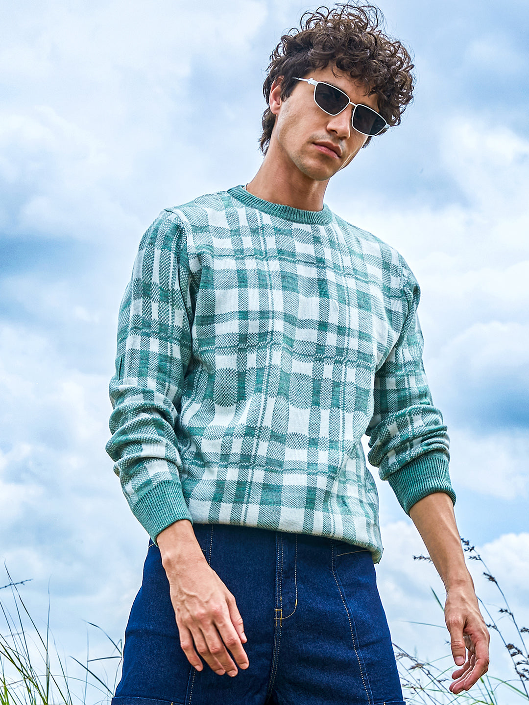 كنزة رجالية بنقشة الترتان