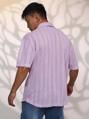 Braid-Knit Oversized Shirt