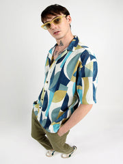 Oversized Abstract Curves Shirt