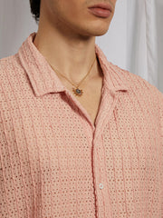 Hollow Knit Oversized Shirt