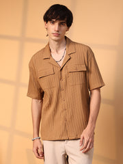 Tactile-Lined Oversized Shirt