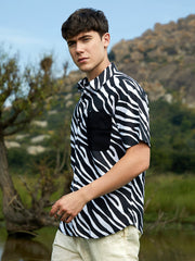 Zebra-Lined Oversized Shirt