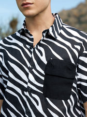 Zebra-Lined Oversized Shirt