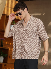 Zebra Satin Oversized Shirt