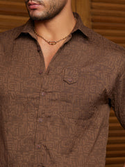 Aztec-Tactile Oversized Shirt