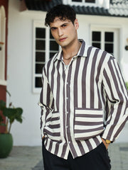 Candy-Striped Utility Oversized Shirt