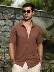 Solid-Knit Oversized Shirt