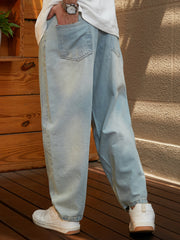 Light-Wash Baggy Denim Jeans
