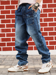 Modular-Utility Panelled Denim Jeans