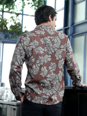 Contrast-Sunflower Imprint Shirt