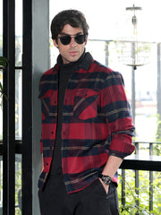 Contrast-Tartan Shacket