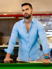 Self-Design Striped Shirt