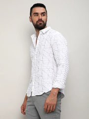 Holographic Veined Textured Shirt
