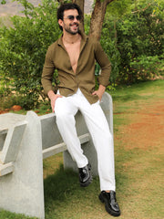 Self-Design Striped Shirt