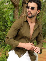 Self-Design Striped Shirt