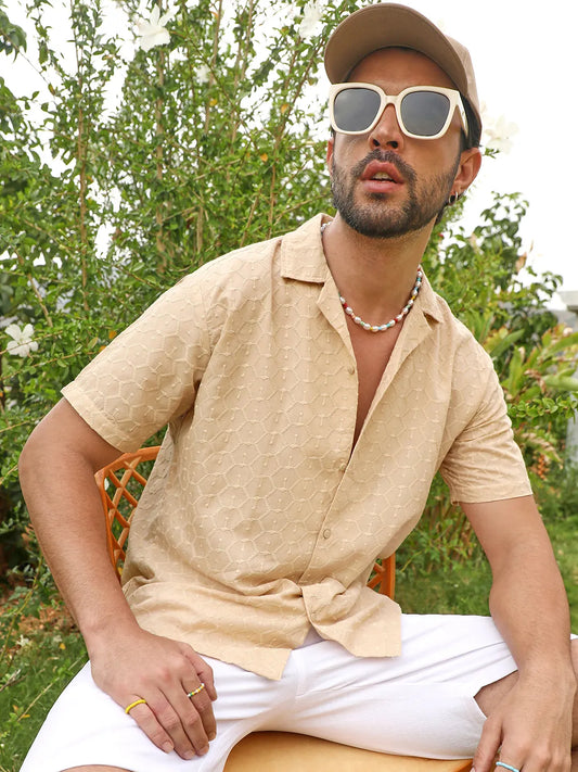 Embroidered Geometric Shirt