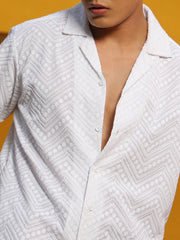 Embroidered Zig-Zag Shirt
