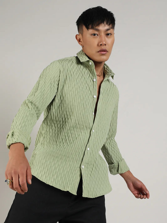 Crinkled-Weave Shirt