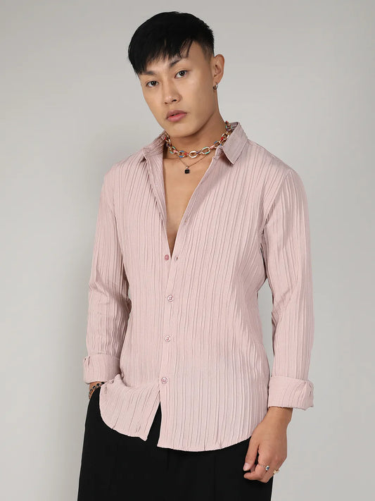 Self-Design Striped Shirt
