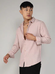 Self-Design Striped Shirt