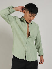 Self-Design Striped Shirt
