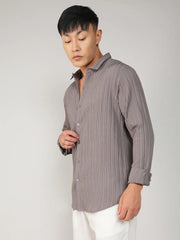 Self-Design Striped Shirt