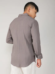 Self-Design Striped Shirt