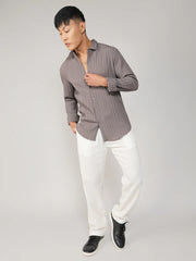 Self-Design Striped Shirt