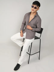 Self-Design Striped Shirt