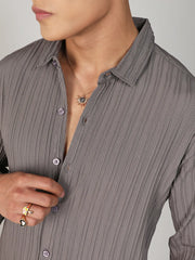 Self-Design Striped Shirt