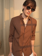 Geometric-Textured Knit Shirt