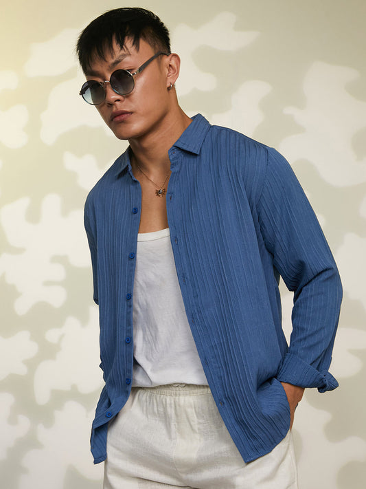 Self-Design Striped Shirt