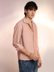 Chevron-Woven Utility Shirt