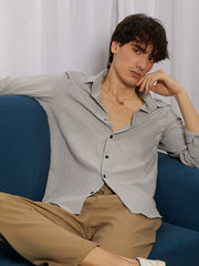 Cubic-Seersucker Shirt