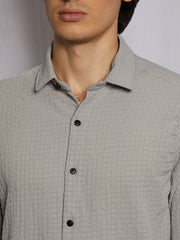 Cubic-Seersucker Shirt